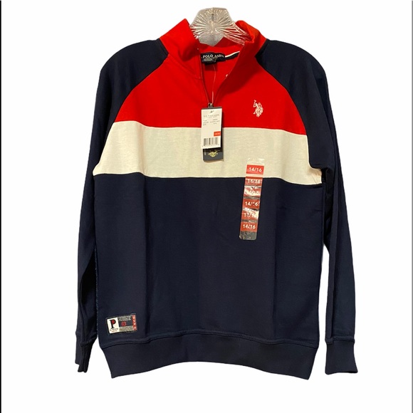 🌸 US Polo Assn. Boys Quarter Zip Long Slee… - Picture 1 of 7